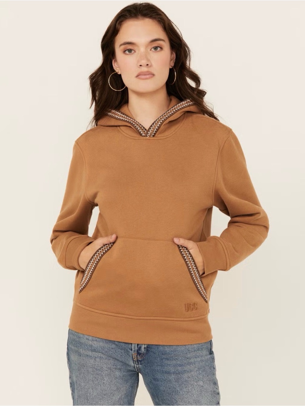 UGG Caramel Hoodie with Contrast Trim